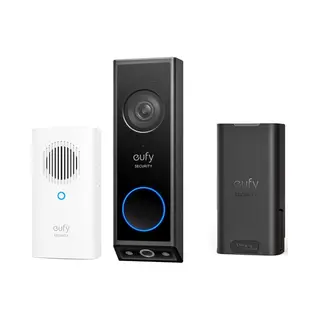 Eufy, Bel + Deurintercom, E340 2K Draadloze Videodeurbel Inclusief Bel + Extra Batterij - Voordeelbundel