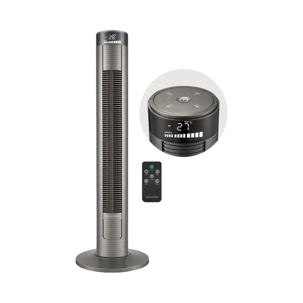Bloomfold Torenventilator - 38 Inch - 3 Snelheden - Grijs - Afstandsbediening - Timer (12 Uur) thumbnail