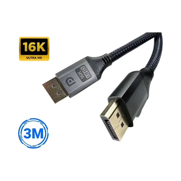 Sbvr DisplayPort Kabel 2.1 - 16K@60Hz/8K@120Hz/4K@144Hz - DisplayPort Naar DisplayPort - Dp Kabel - 3 Meter thumbnail