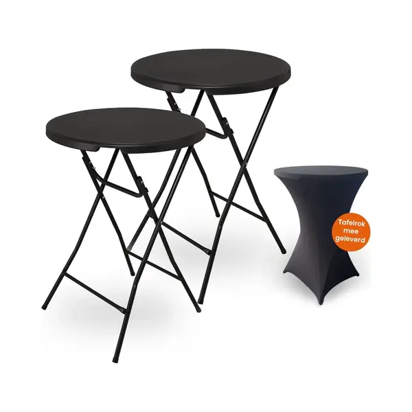 Goliving Statafel – 2 Stuks – Inclusief Statafelhoes – Statafelrok – Inklapbaar – Stevige Partytafel – Voor Binnen En Buiten – thumbnail