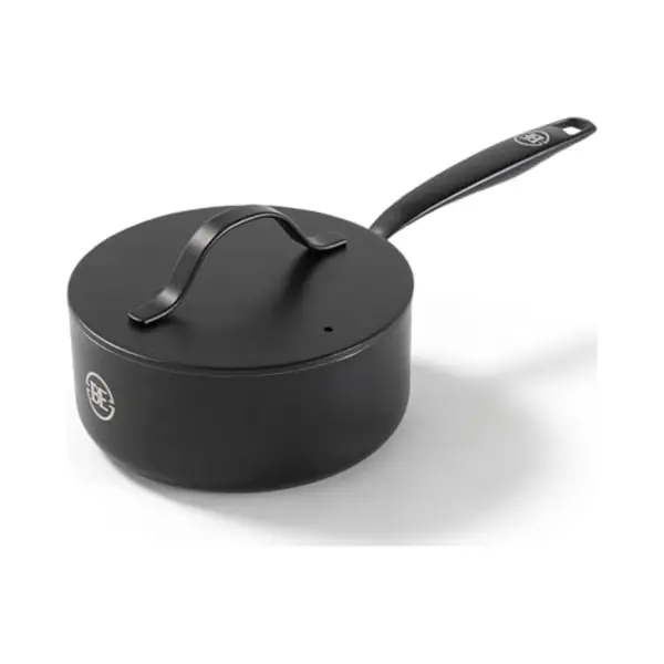 Be Living Essential Kasserolle Mit Deckel - Ø 18 Cm Mit Deckel, Non Stick Keramik Antihaft, Induktion, Ohne Ptfe Und Pfoa, Schwarz thumbnail