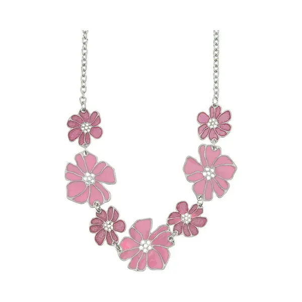 Behave - Ketting Met Bloemen - Roze - 43 Cm thumbnail