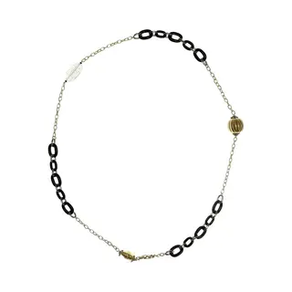 Behave - Lange Ketting Dames - Goudkleur Zwart - Grafische Stijl
