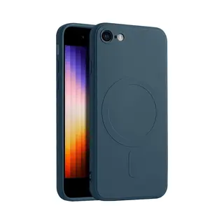 Casify Siliconen Hoesje Geschikt Voor MagSafe IPhone Se (2022 / 2020) / 8 Hoesje - Blauw