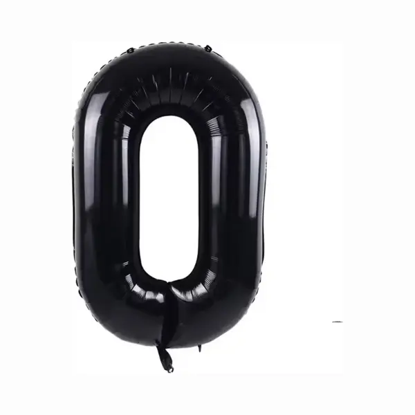 Chpn - Folieballon - 0 - 41CM - Cijferballon - Zwart - Ballon - Feestdecoratie - Nul - Party - Verjaardag - Ballonnen - Zwarte Folie Ballon thumbnail