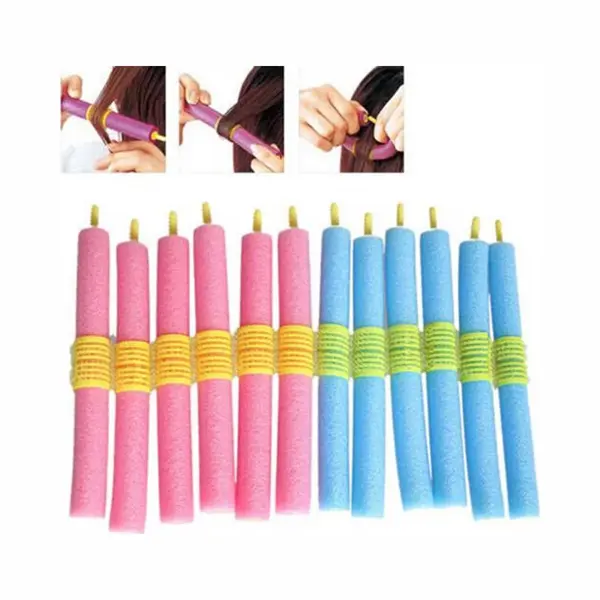 Foam Papillotten - Schuimkrulspelden - Flexibele Krulspelden - Buigbare Krulrollers - 15CM - Foam Haarrollers - 12 Stuks - Chpn thumbnail