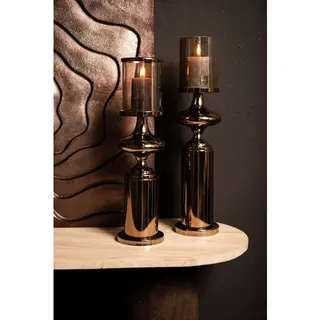 Ptmd Collection Ptmd Windlicht Rodire - 11x11x41 Cm - Rvs - Brons