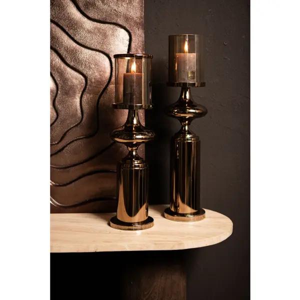 Ptmd Collection Ptmd Windlicht Rodire - 11x11x41 Cm - Rvs - Brons thumbnail