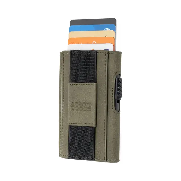 AdroitGoods Pasjeshouder 7 Pasjes Portemonnee - Creditcardhouder Met Rfid Technologie - Suède-Leder - Groen thumbnail