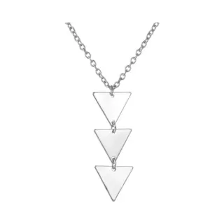 Marama - Ketting Triangles Zilver - Rvs Met Zilver Plating - Nikkelvrij - Lange Damesketting - Cadeau Dames