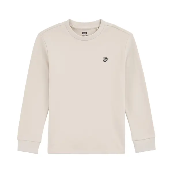 We Fashion Sweatshirt Lichtbeige / Zwart / Wit thumbnail
