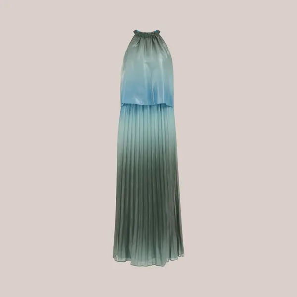 We Fashion Dames Plissé Maxi Jurk Met Metallic Look thumbnail