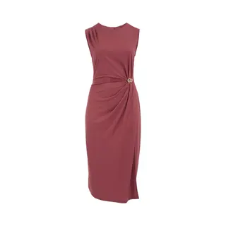 We Fashion Dames Midi Jersey Jurk Met Gouden Accenten - Curve
