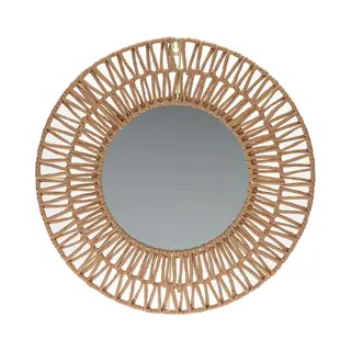 Home & Styling Spiegel - Rond - Naturel - 45cm - Met Papier - Wandspiegel