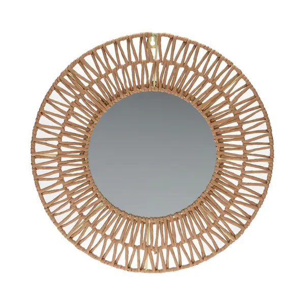 Home & Styling Spiegel - Rond - Naturel - 45cm - Met Papier - Wandspiegel thumbnail