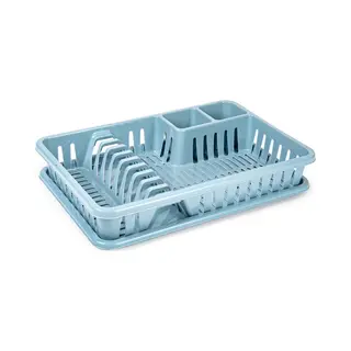 Plasticforte Afdruiprek Met Lekbak - 45 X 30 Cm - Ijsblauw - Afwassen/afdrogen - Afwasrekken - Kunststof