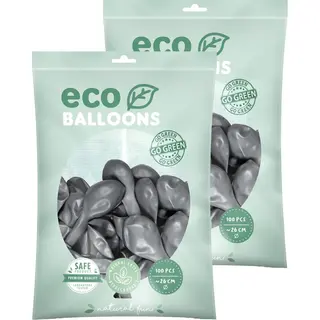 Party Ballonnen Eco/biologisch Afbreekbaar - 200x - Zilver - Milieuvriendelijke Feestversiering
