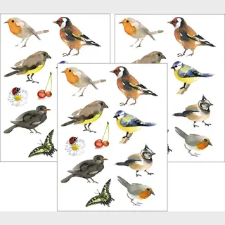 Tuinvogels Thema Stickers - 90x Stuks - Kinderstickers - Agenda Stickervellen - Decoratie Artikelen