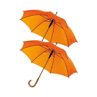 Rainmaster Paraplu Met Houten Handvat - 2x - Oranje Scherm - Dia 103 Cm