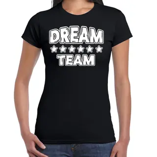 Bellatio Decorations Cadeau Sport T-shirt Dames - Dream Team - Zwart - Team Building - Sportkleding Dames L