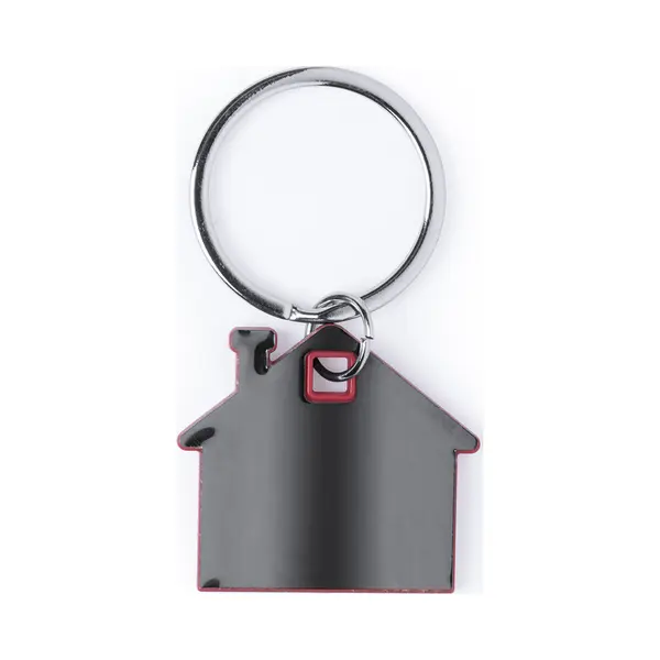 Sleutelhanger Met Klein Huisje - Rood/grijs - Metaal - 4 X 3.8 Cm - Eigen Huis/nieuw Huis - Huissleutels thumbnail