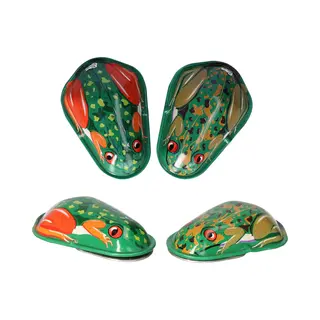 Klik Klak Kikkers - 10x - Van Blik - Met Geluid - 6, 5 Cm - Oud Hollands Speelgoed - Kikkertjes