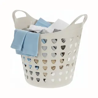 Excellent Houseware Flexibele Wasmand - Beige - 26 Liter - Kunststof - 40 X 41 Cm