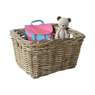 Van Der Leeden Fietsmand Kinderfiets - Bakkersmand - Lichtbruin - 34 X 24 X 20 Cm - Gevlochten Riet - Bevestigen Voorzijde