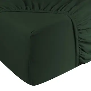 DoubleDry Jersey Stretch Hoeslaken - 100% Katoen - Tweepersoons 180x200 Cm - 25cm Matrasdikte - Rondom Elastiek - Donker Groen