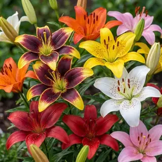 Dutch Bulbs Lelie Bloembollen Winterhard - Aziatische Lelie Lilium Mix Van 5 Soorten - 15 Stuks - Meerkleurig - Bloem Bollen Mix Meerjarig - Leliebollen