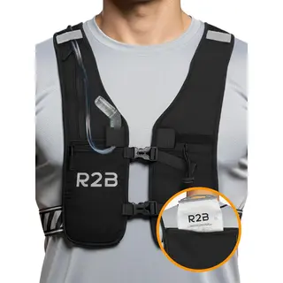 R2B Hardloopvest Met Waterzak En Opbergvakjes - 2 Liter - One Size Volwassenen - Reflecterend - Drinkzak - Running Vest Hardlopen - Hardloop Rugzak