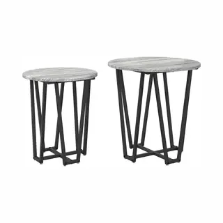 Vidaxl - Side Table Set 2 Pcs Grey Sonoma And Black 50 X 50 X 50.5 Cm