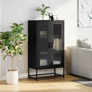 VidaXL Highboard Schwarz 68x39x123 Cm Stahl