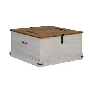VidaXL Truhe Halden Weiß 91x91x47 Cm Massivholz Kiefer