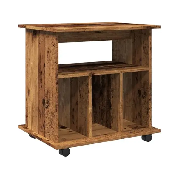 Vidaxl - Rollcontainer Altholz-optik 60x45x60 Cm Holzwerkstoff thumbnail