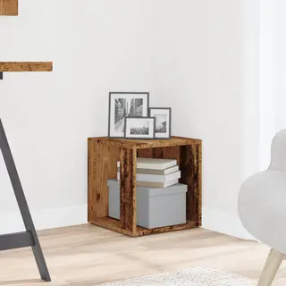 VidaXL Bijzettafel 33x33x34 Cm Bewerkt Hout Oud Houtkleurig