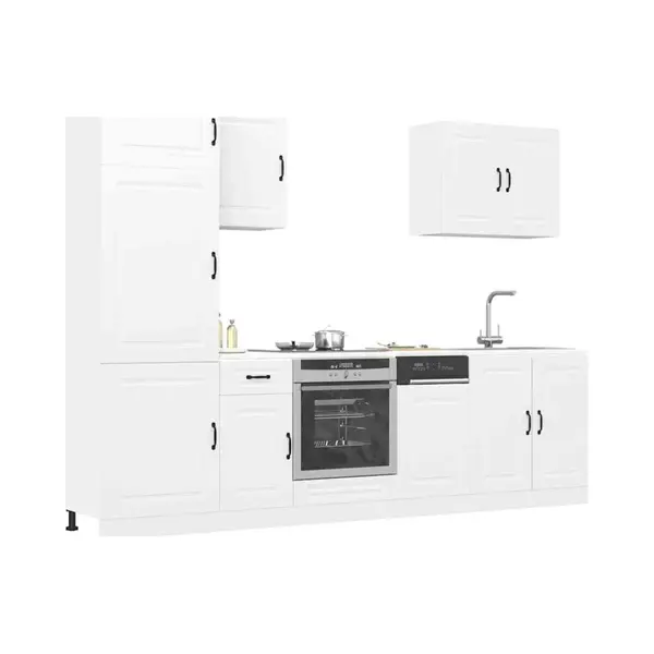 Vidaxl - 7 Piece Kitchen Cabinet Set Kalmar White Engineered Wood thumbnail