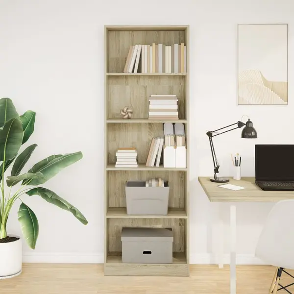 VidaXL Bücherregal Sonoma-Eiche 60x24x176 Cm Holzwerkstoff thumbnail