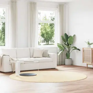 Shaggy Rug High Pile Navarra Cream 240x240 Cm Polyester Vidaxl