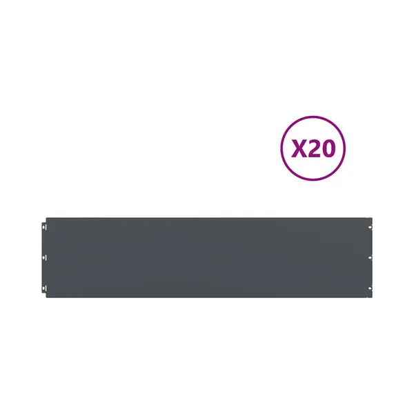VidaXL Rasenkanten 20 Stk. Anthrazit 25x103 Cm Kaltgewalzter Stahl thumbnail