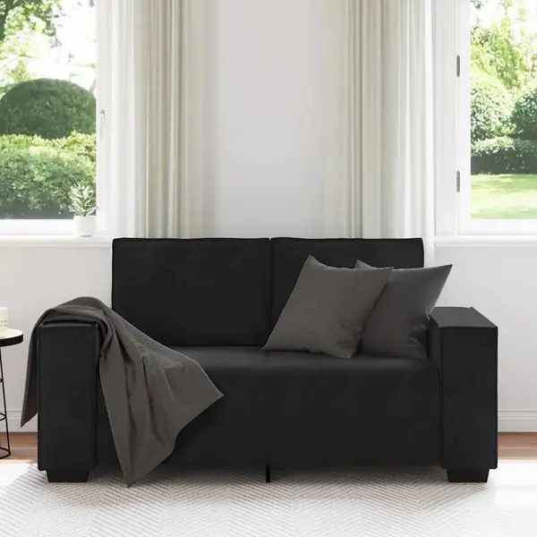 2-sitzer-sofa Schwarz 120 Cm Samt Vidaxl thumbnail