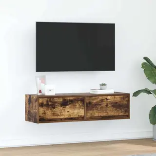 VidaXL Tv-Schränk Räuchereiche 100 X 31 X 25, 5 Cm Holzwerkstoff, Wohnzimmer Aufbewahrungslösungen, Moderner Tv-Schrank, Wandmontierte Einheiten,