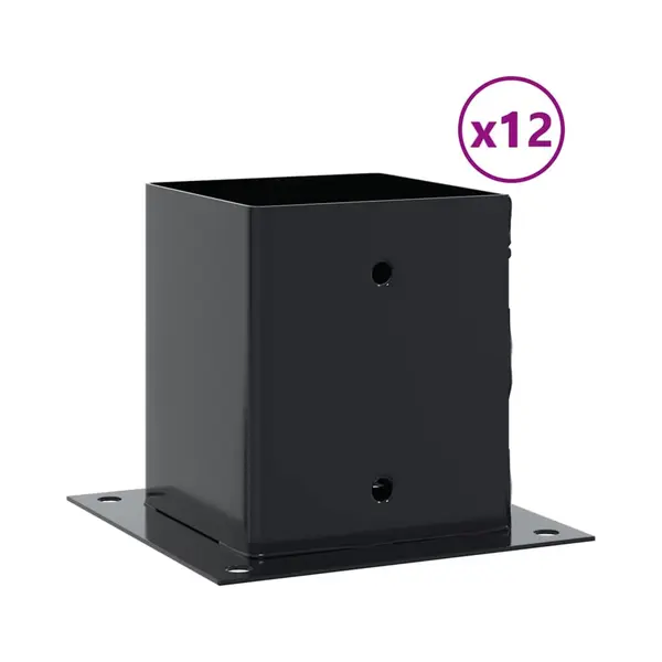 VidaXL Pfostenträger Quadrat 12 Stk. 101x101mm Stahl Pulverbeschichtet thumbnail