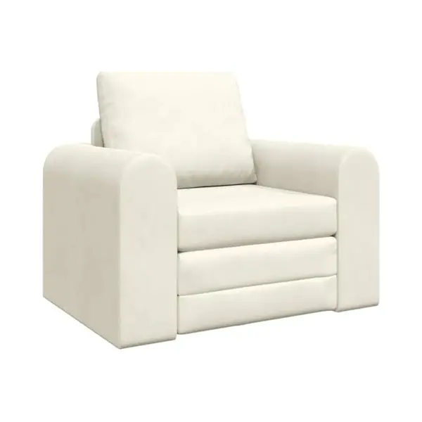 VidaXL Schlafsofa Creme 98 X 71 X 83 Cm Samt thumbnail