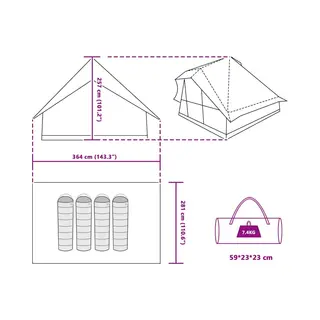 VidaXL, Zelt, (7.86 kg)
