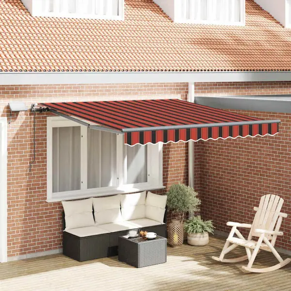 Einziehbare Markise Orange Und Braun 300 X 250 Cm Stoff Vidaxl thumbnail