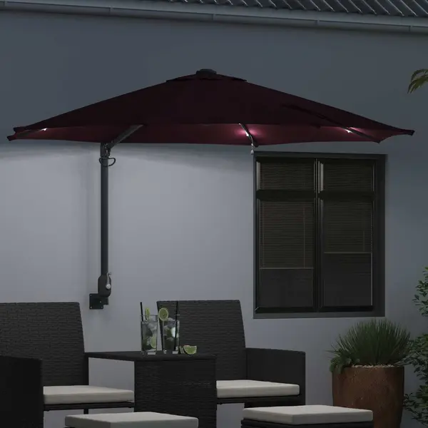 Gartenparasol Rot Und Schwarz 248 X 248 X 148 Cm Vidaxl thumbnail