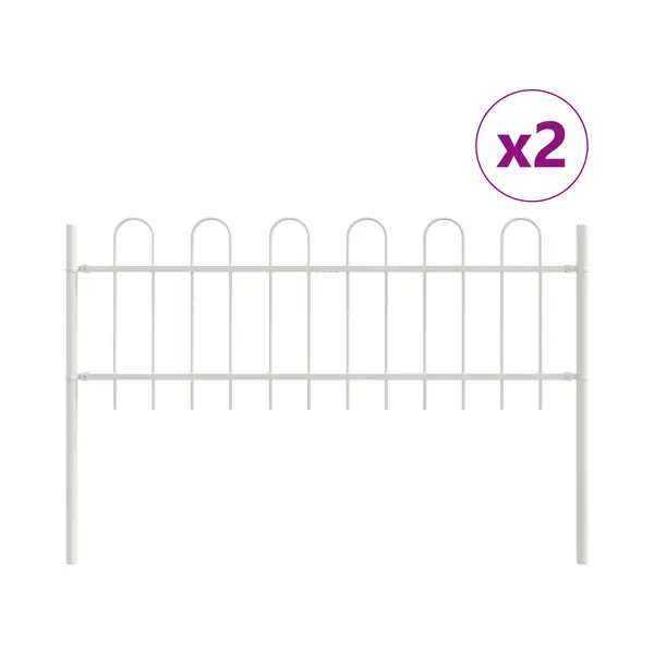 VidaXL - Tuinhek - 2 - Pcs - Wit - 3, 4 - X - 0, 6 - M - Poedergecoat - Staal thumbnail