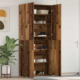 VidaXL Schuhschrank Mit Regal Braun 80 X 35, 5 X 180 Cm Holzwerkstoff, Schuhorganizer Für Wohnzimmer, Moderner Rechteckiger Schrank, Platzsparendes
