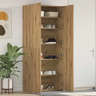 Vidaxl - Shoe Cabinet With Door Brown 80 X 35.5 X 180 Cm Engineered Wood